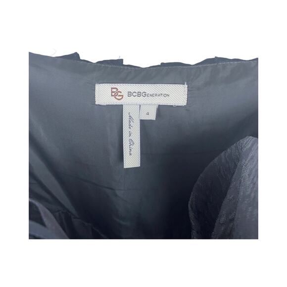 BCBGeneration Sleeveless Pleat Gray & Black Sweetheart Neckline Party Dress Sz 4 - Picture 3 of 3